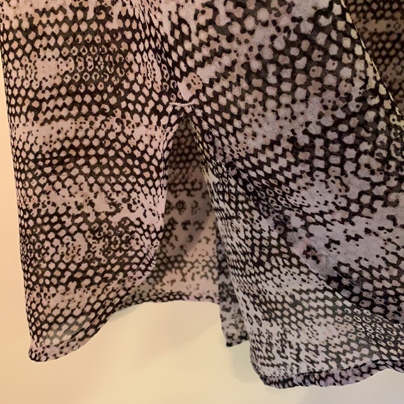 Snake Print 3qt Sleeve Button Up Tunic - Picture 2 of 3